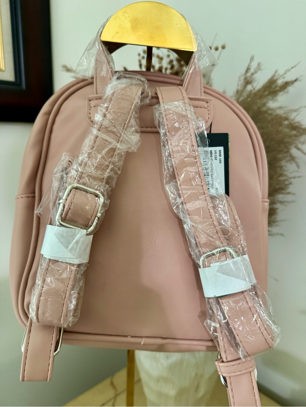 Badgley Mischka Quilted Stud Mini Backpack - Blush Pink NWT - Picture 2 of 7